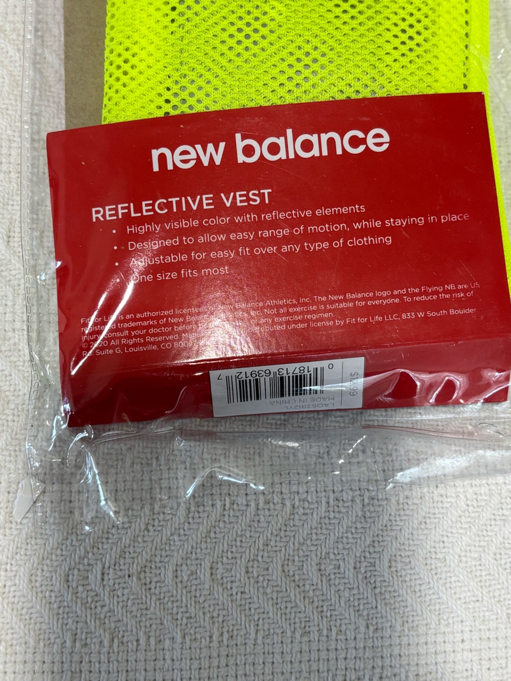 New Balance High-Visibility Safety Vest in Neon Yellow and Gray - Picture 5 of 7